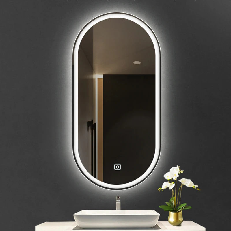 

Smart Oval Touch Bathroom Mirror Light Makeup Luminated Electric Bathroom Mirror Fogless Custom Espelhos Bathroom Accessories