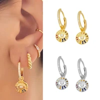 starcrystaleye shaped exquisite pendant 925 sterling silver ear buckle trendy hoop earring jewelry for women birthday gifts