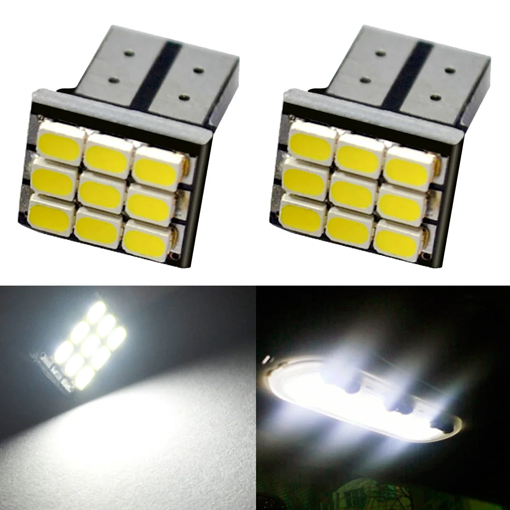 

2 шт., Автомобильные светодиодные лампы T10 W5W 1206 3020 9smd 12 В DC