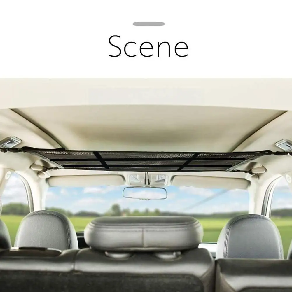 

Black Car Ceiling Storage Net Pocket Auto Roof Storage Car Net Cargo Bag Tidying Bag Accessories Auto Towing Interior K9k1