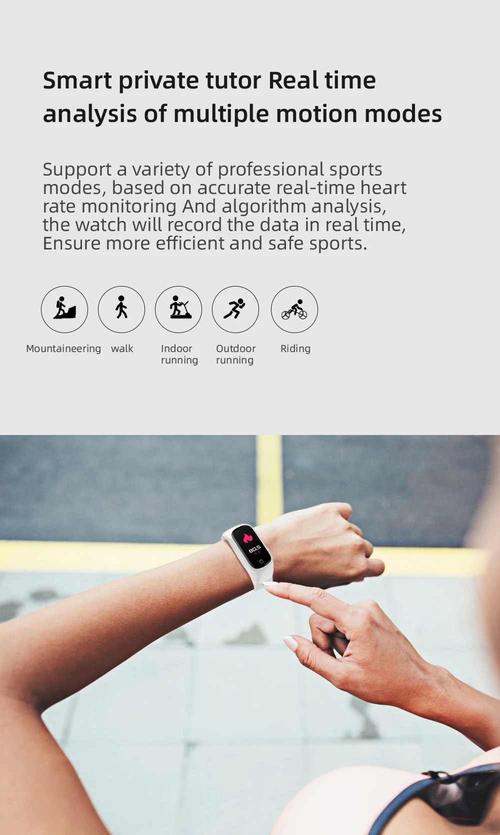 Умный Браслет KUMI SmartBand N8 2022 дюйма цветной дисплей AMOLED фитнес-трекер для измерения