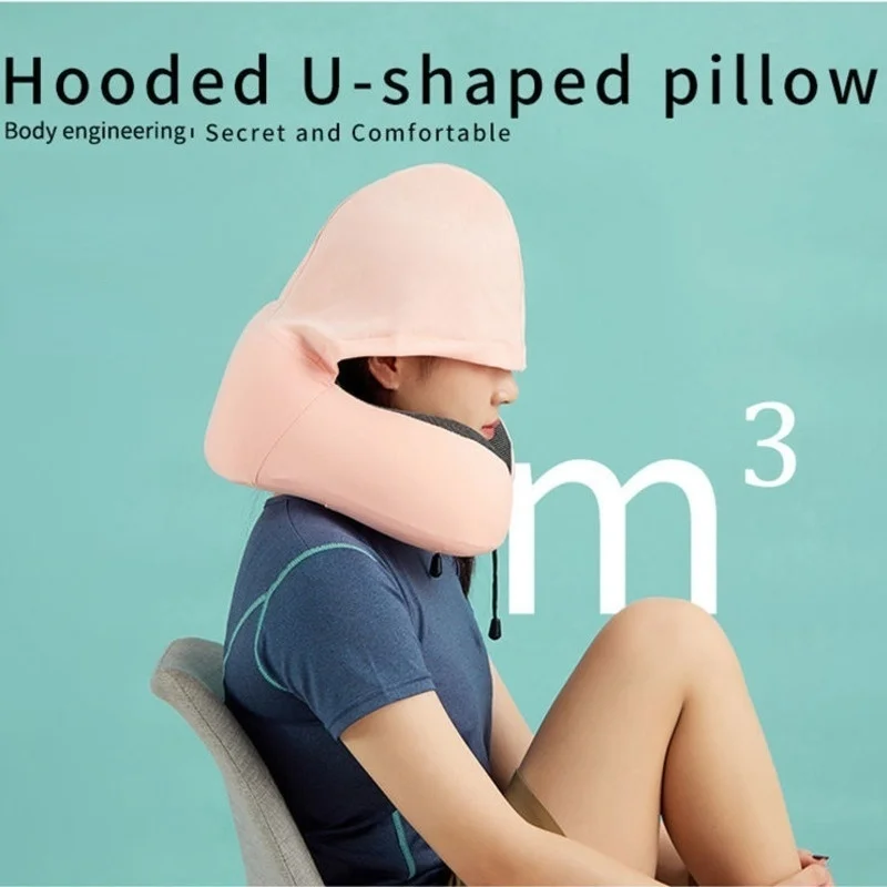 

U Shaped Memory Foam Neck Pillows Soft Slow Rebound Space Travel Pillow Foldable Hat Solid Neck Cervical Healthcare Bedding