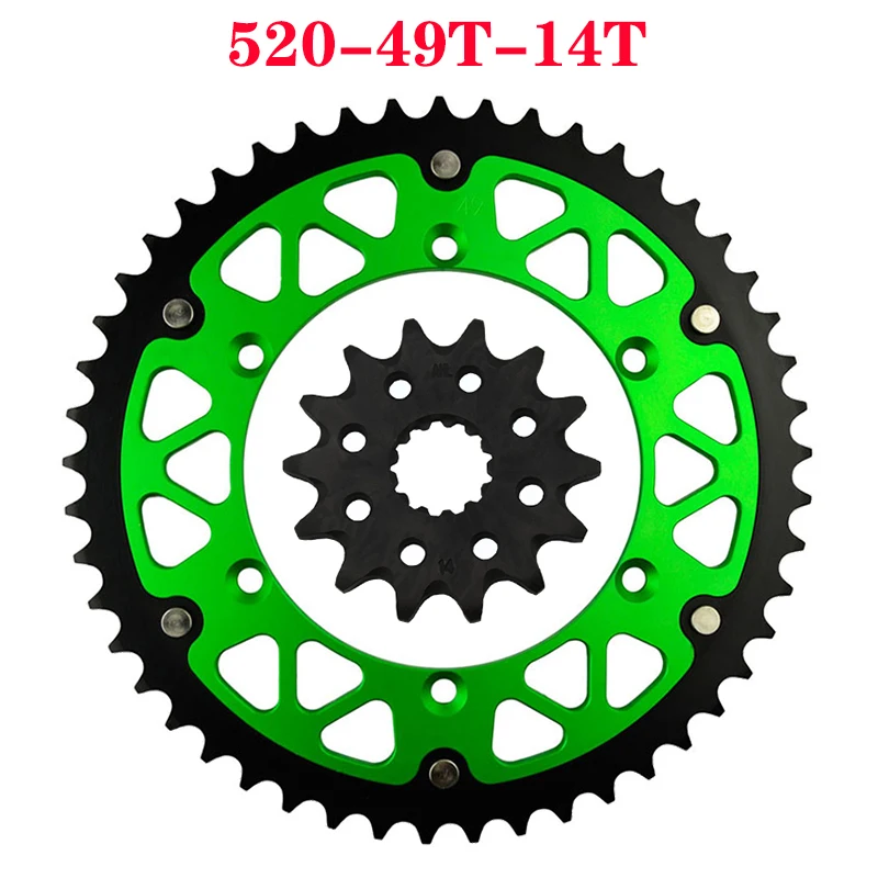 Передняя и задняя звездочка 520 для мотоцикла 45T ~ 52T 14T KAWASAKI KX250 1999-2008 KLX300R KLX300 KLX 300 R
