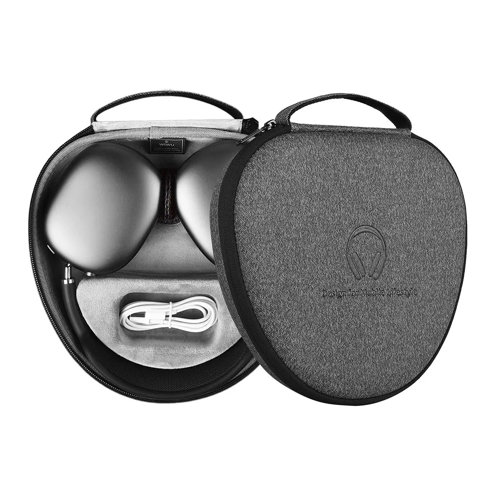 

Водонепроницаемый смарт-чехол WiWU для AirPods Max с сумкой для переноски с функцией поддержания мощности для Airpods Max защитный чехол для модели сна ...