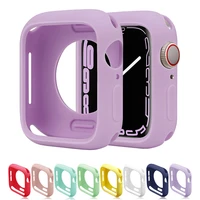 soft silicone case for apple watch 7 6 se 5 4 3 2 45mm 41mm bumper cover protection shell for iwatch series 40mm 44mm 42mm 38mm