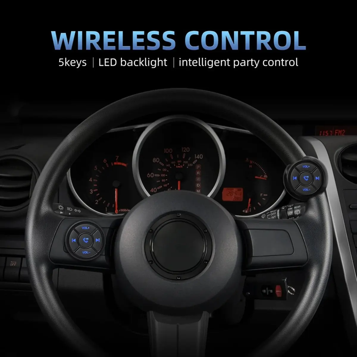 Фото 【HOT!A25P】Беспроводной Bluetooth-пульт дистанционного управления для автомобиля, мотоцикла, велосипеда, медиа-кнопка, MP3-плеер №2