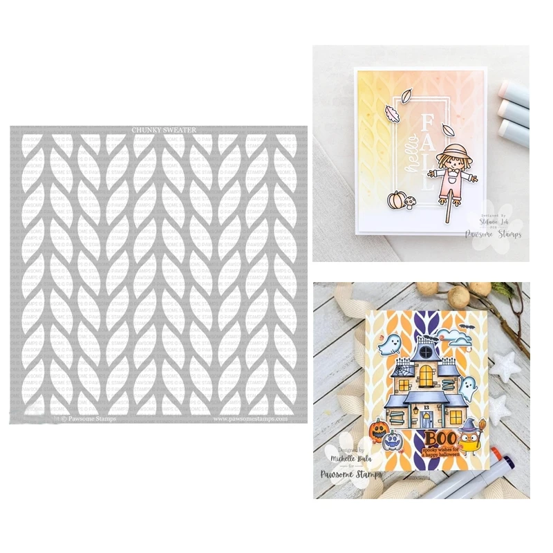 

Chunky Sweater Background Stencil New August 2022 Scrapbooking for Paper Making Frames Card Craft no Dies Stamp