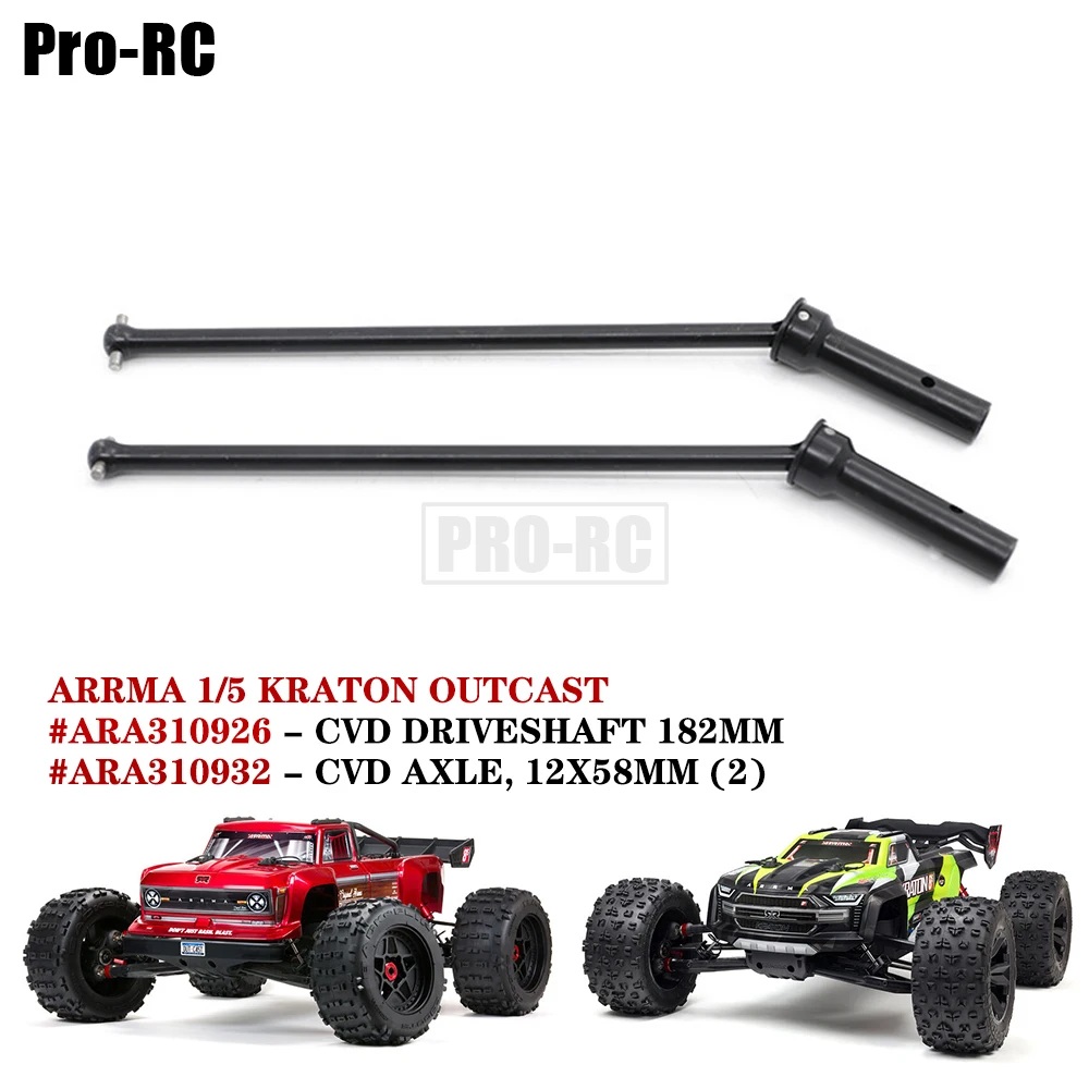 

2Pcs #45 Hardened Steel 182MM CVD DRIVESHAFT ARA310926 ARA310933 ARA310932 Front & Rear for Rc Car ARRMA 1/5 KRATON 8S Outcast