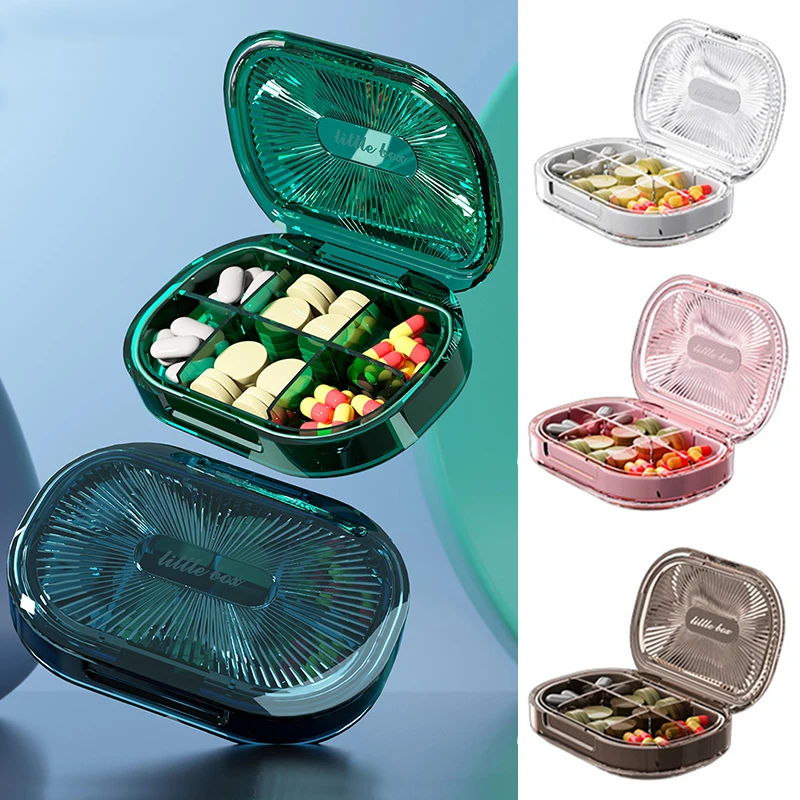 

Drug Container Drug Box Water Proof Dispenser Box Drug Distributor 4/6 Grid Pill Case Grid Mini Dustproof Waterproof Portable