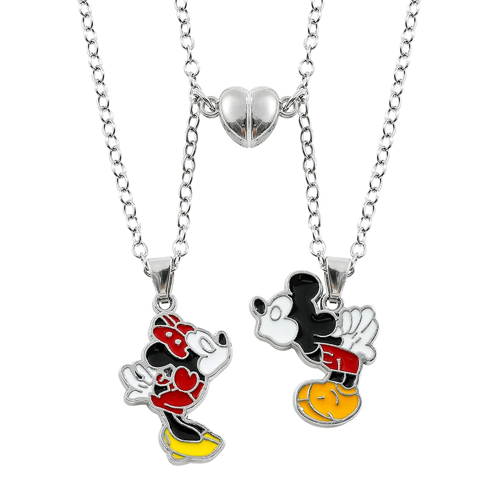 Дисней аниме Микки и Минни цепочка на шею мультфильм Criativo Маус Casal ожерелье для