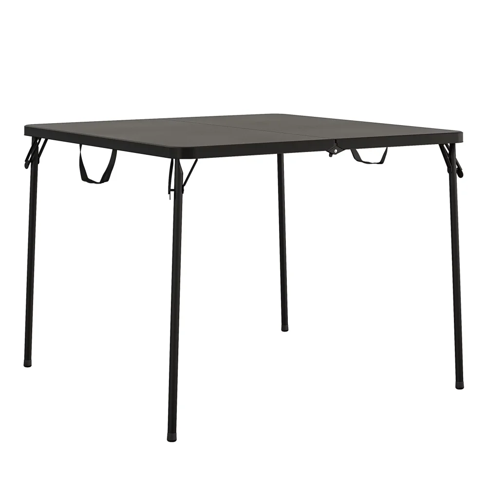 

XL 38.5" Fold-in-Half Card Table w/ Handle, Black, Indoor & Outdoor, Portable, Wheelchair Accessible, Camping, Tailgating