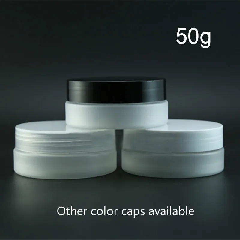 

50g Matte Plastic Refillable Jar 2Oz Empty Cosmetic Cream Lotion Container 50ml Frost Bottle Salts Spice Sugar Travel Packaging