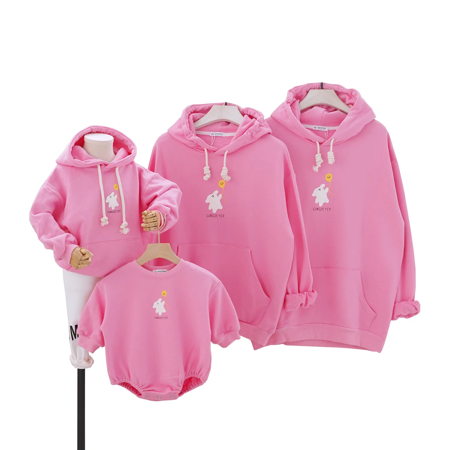 

2021 New Autumn and Winterparent-child Hooded Sweater Couples Mother-daughter Outfit Mommy and Me Sisters Matching Outfits