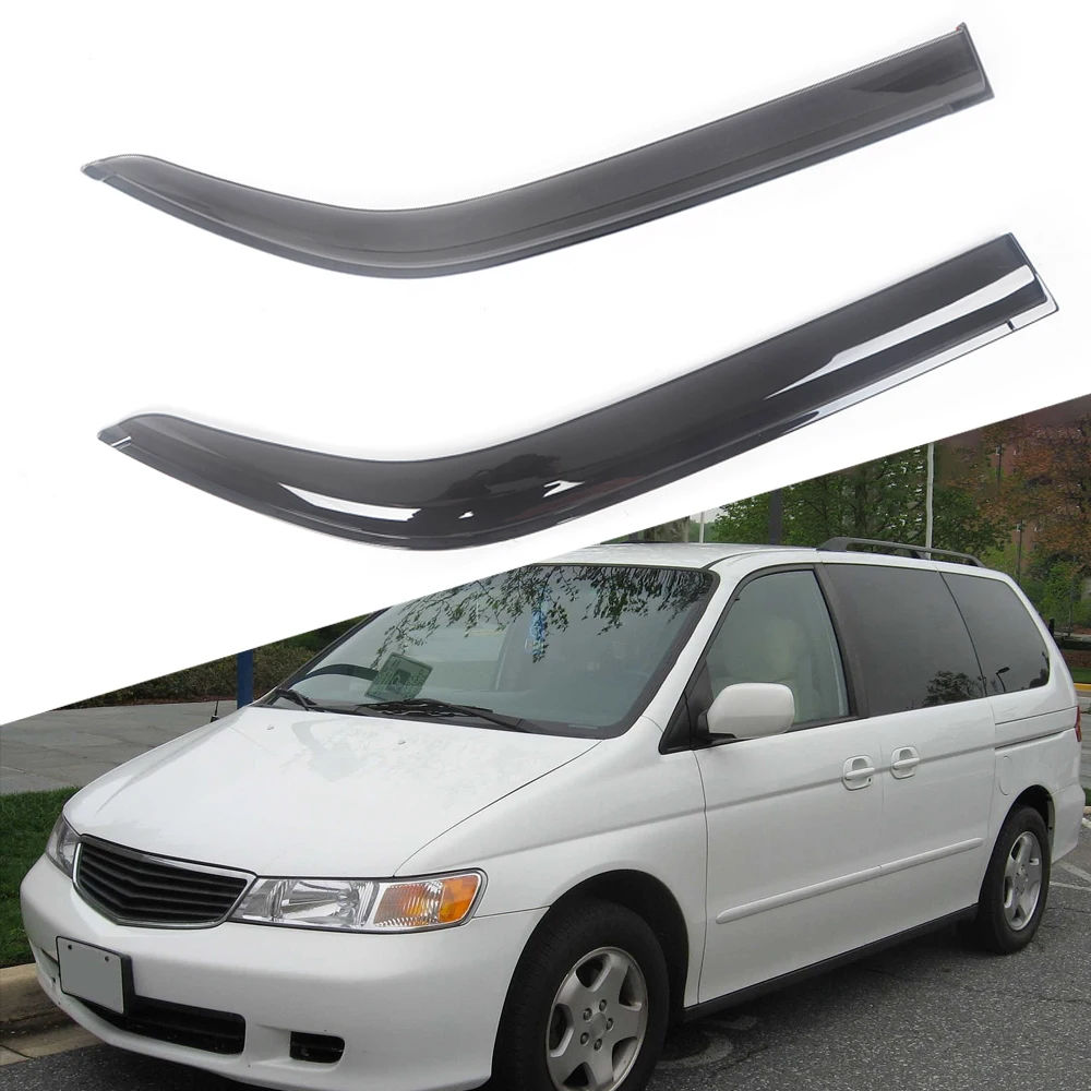 

For Honda Odyssey 1999-2021 Auto Side Window Wind Deflectors Visors Black Rain Guard Door Visor Vent Shade Dark Smoke Ventvisor