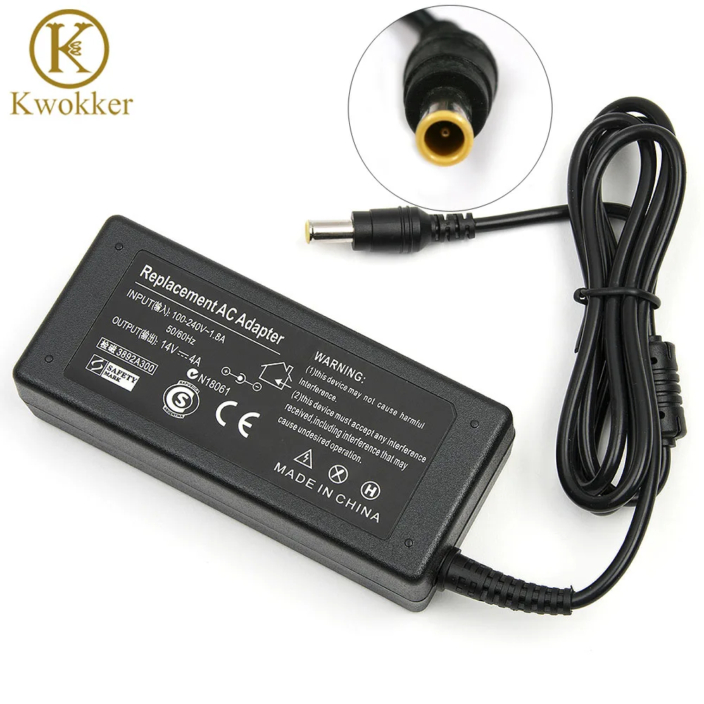 14V 4A 56W AC Power Laptop Adapter For sumsang LCD SyncMaster Monitor S24A350H B2770 P2770H P2370H Notebook Power Supply