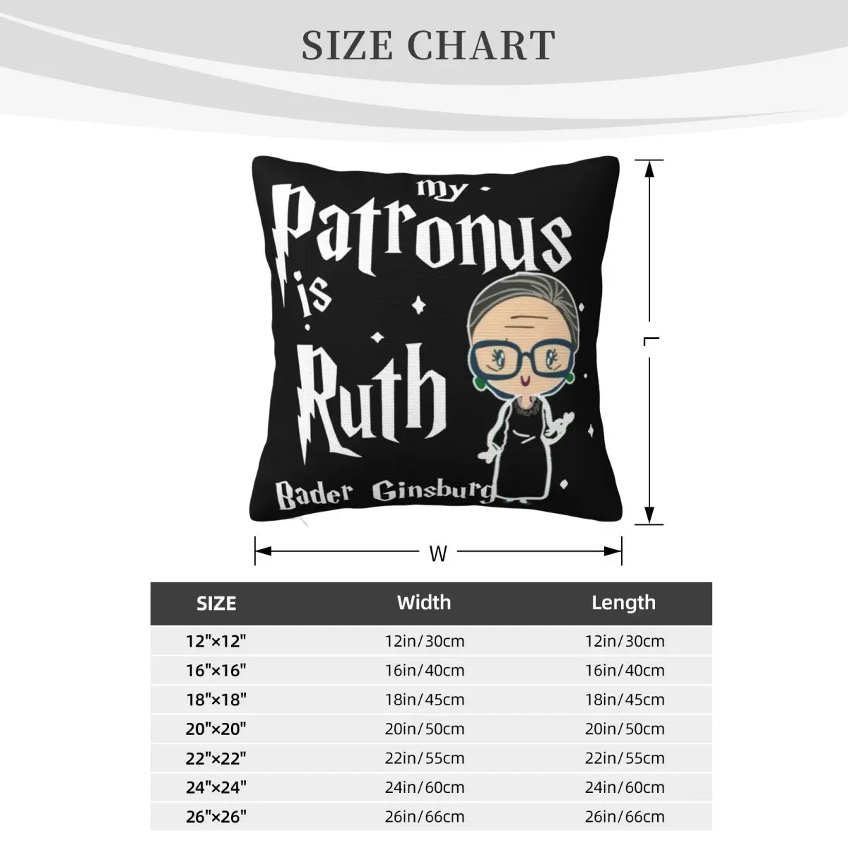 Rbg Ruth Bader Ginsburg Notorius My Patronus Is Holiday Surprise Многоцветная брендовая наволочка на Хэллоуин