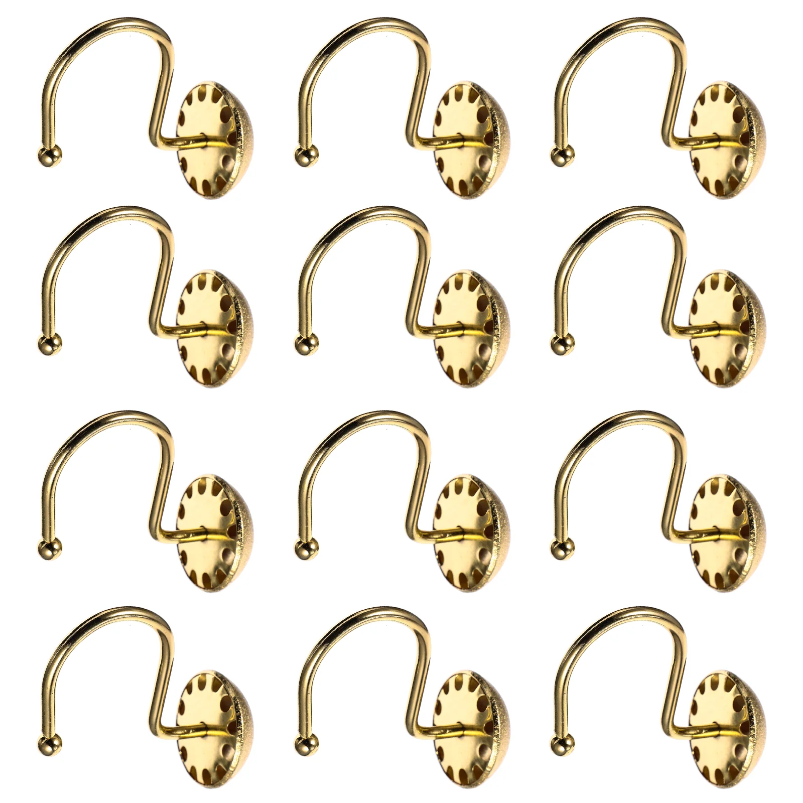 

12pcs Curtain Hangers Rings Metal Semicircle Curtain Hanging Hooks
