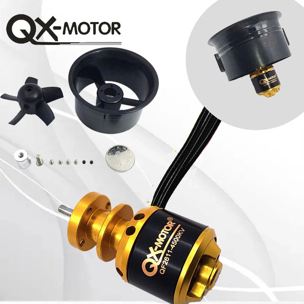 

QX-MOTOR 64mm Guided Flow Fan 5 Blades brushless motor for RC Aircraft Drone Accessories