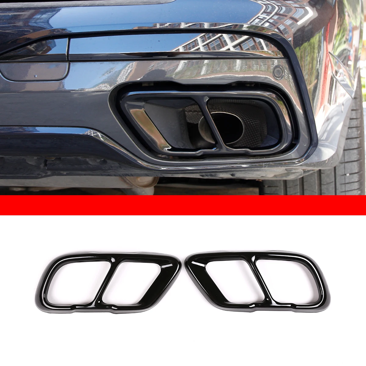 

For 2019-2022 BMW X5 X7 G05 G07 Stainless Steel Black Car Styling Car Tailpipe Exhaust Muffler Cover Car Protection Accessories