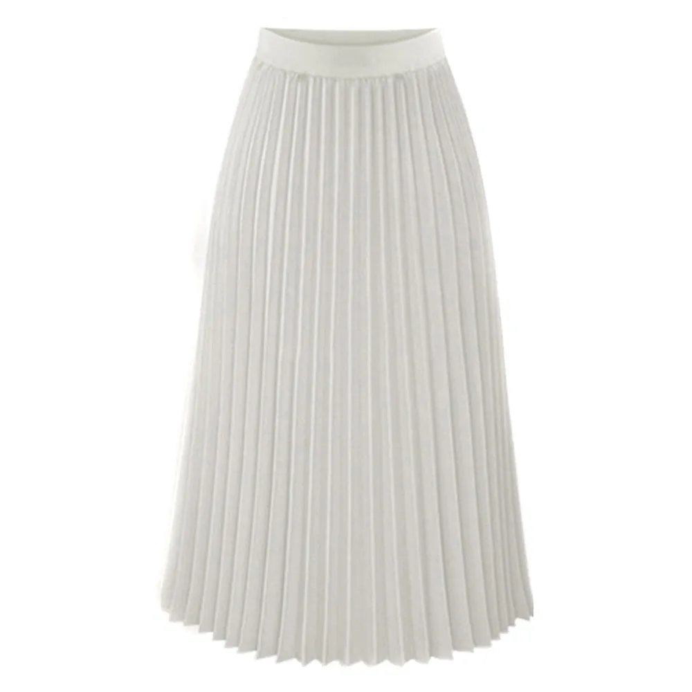 Spring And Autumn New Fashion Women's High Waist Pleated Solid Color Half Length Elastic Skirt Promotions Lady Black Pink Jupes |