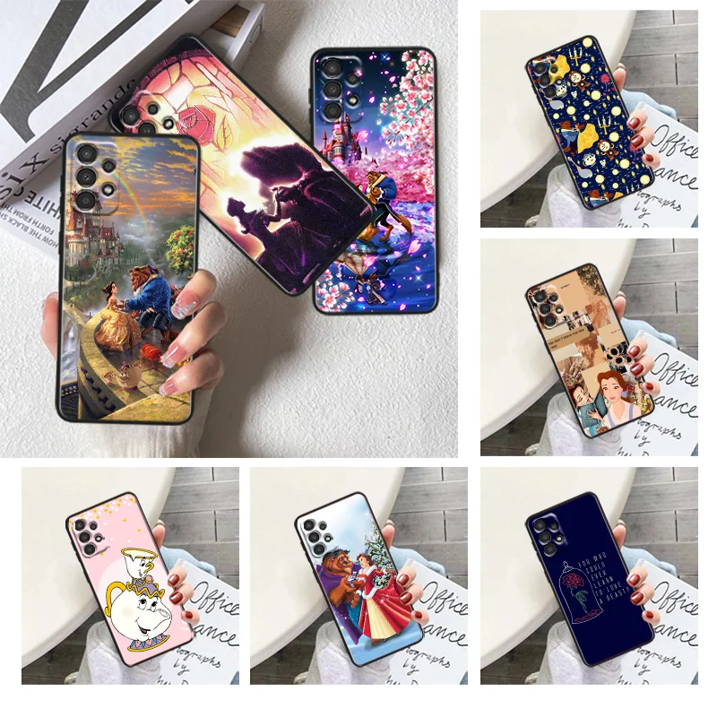 

Beauty and the Beast For Samsung A91 A81 A73 A72 A71 A54 A53 A52S A51 A42 A41 A34 A33 A21 A31 A23 lite Black Cover