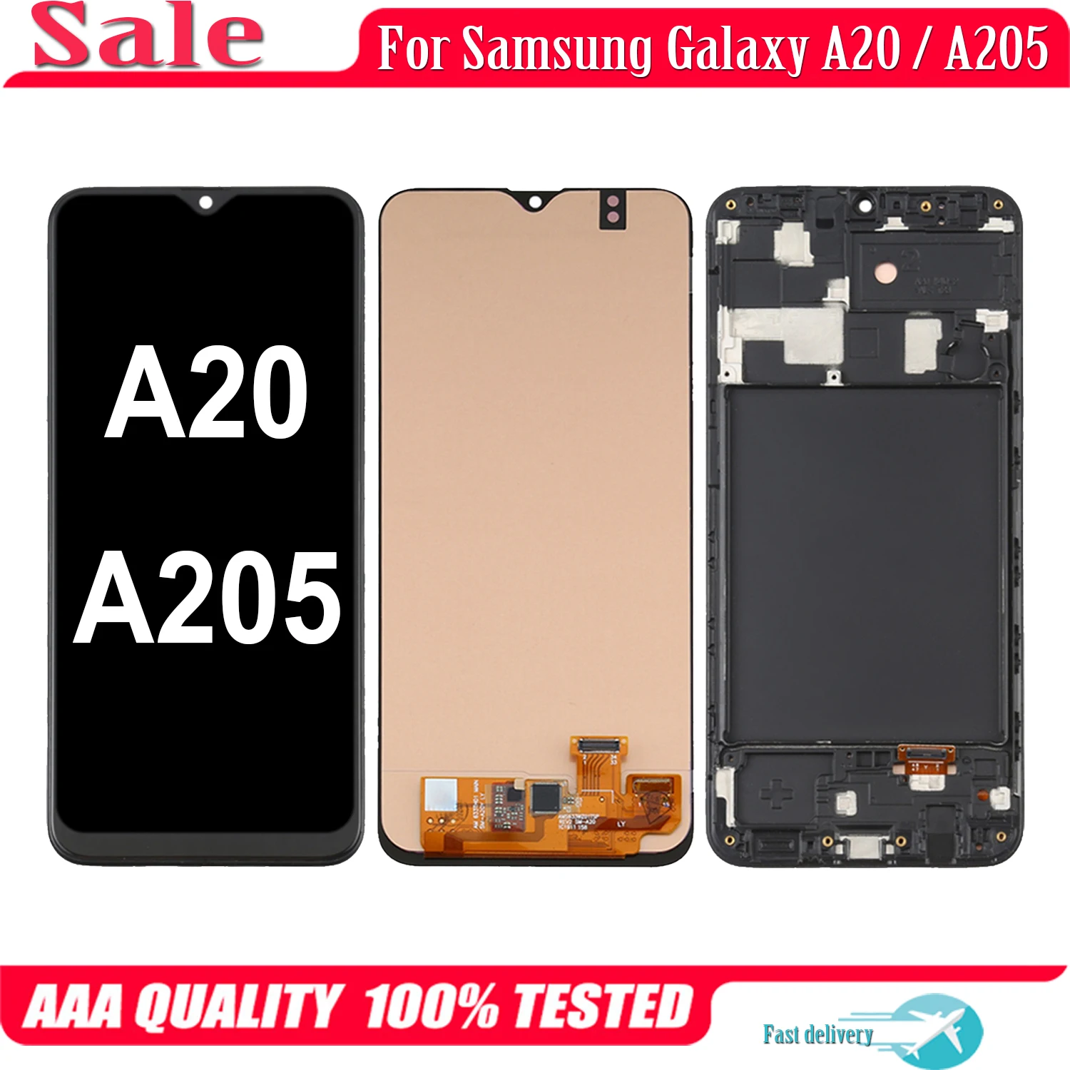 

OLED For Samsung Galaxy A20 A205 LCD Display Touch Screen Digitizer Assembly SM-A205F SM-A205FN SM-A205S A205W A205U LCD
