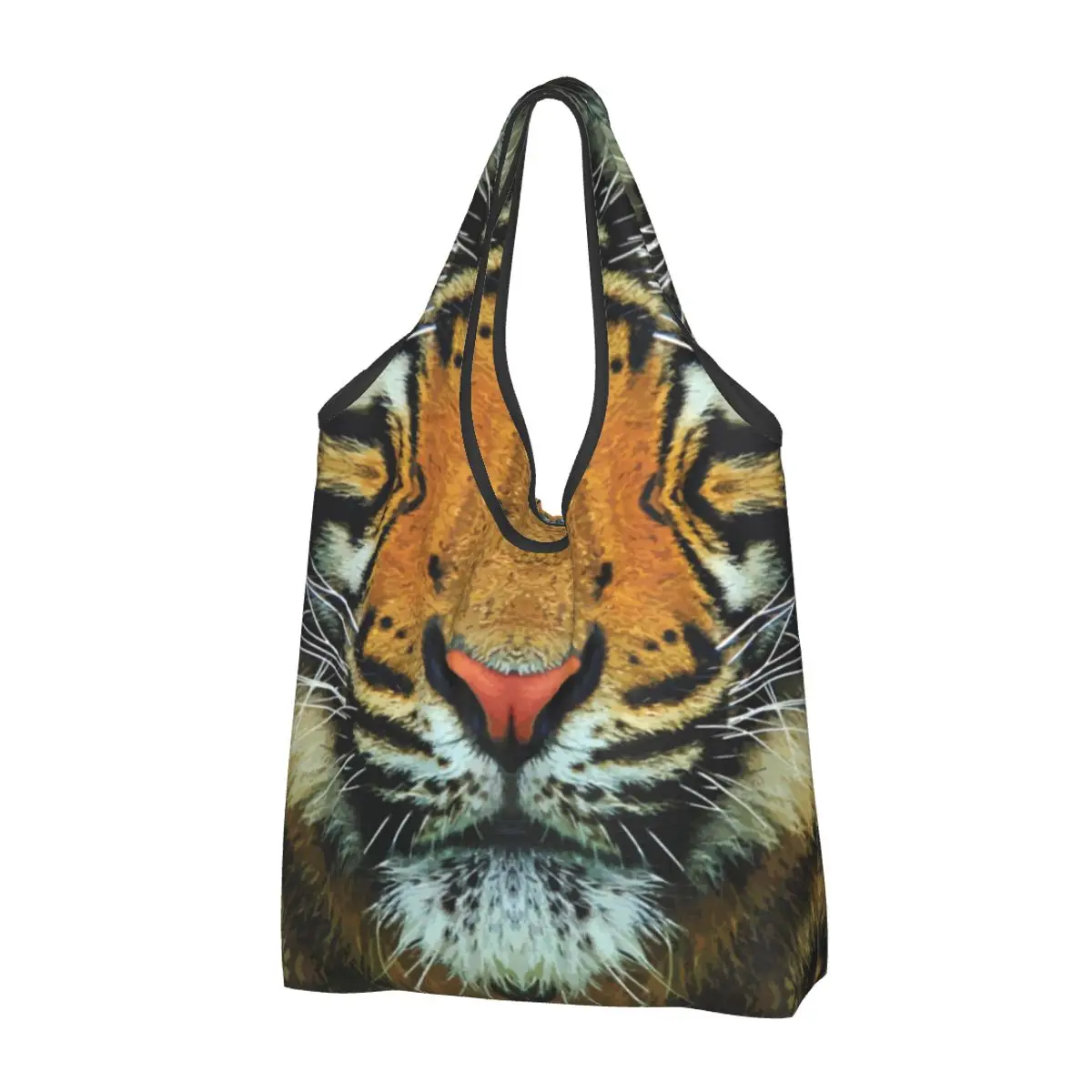 

Сумка для покупок с изображением тигра и экзотических животных, женская сумка-тоут, портативные сумки для покупок с кошкой для влюбленных