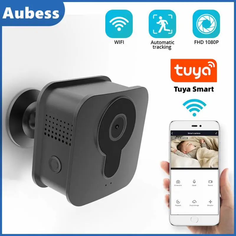 

Мини-камера Tuya 2 Мп с поддержкой Wi-Fi, 2,4 ГГц