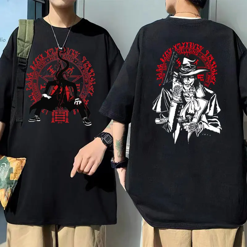 

Anime Vampire Comics Horror T Shirts Manga Hellsing Ultimate Alucard Graphic Tshirt Summer Men Women Casual Oversized T-shirts