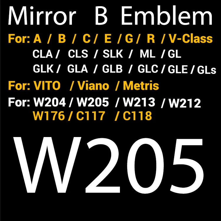 

3D Mirror Logo Grill Front Emblem For mercedes brabus A B C E G Class W205 W212 W213 W204 W176 W246 W177 ML GLA CLA GLC GLE C117