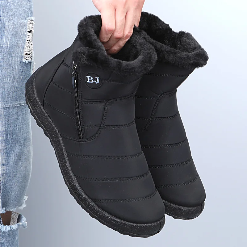 

SOLI2 Outdoor Walking Botas Couple Botas Warm Fur Ankle Boots New Snow Women Boots Comfortable Winter Men Shoes S10620-S10627