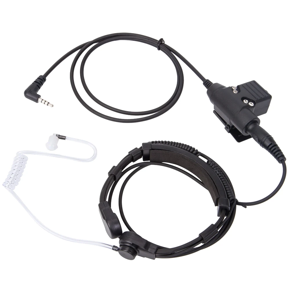 

U94 PTT Walkie Talkie Headset 3.5mm Plug Telescopic Throat Shock Air Conductor Mic Headphones for Walkie Talkie Radio