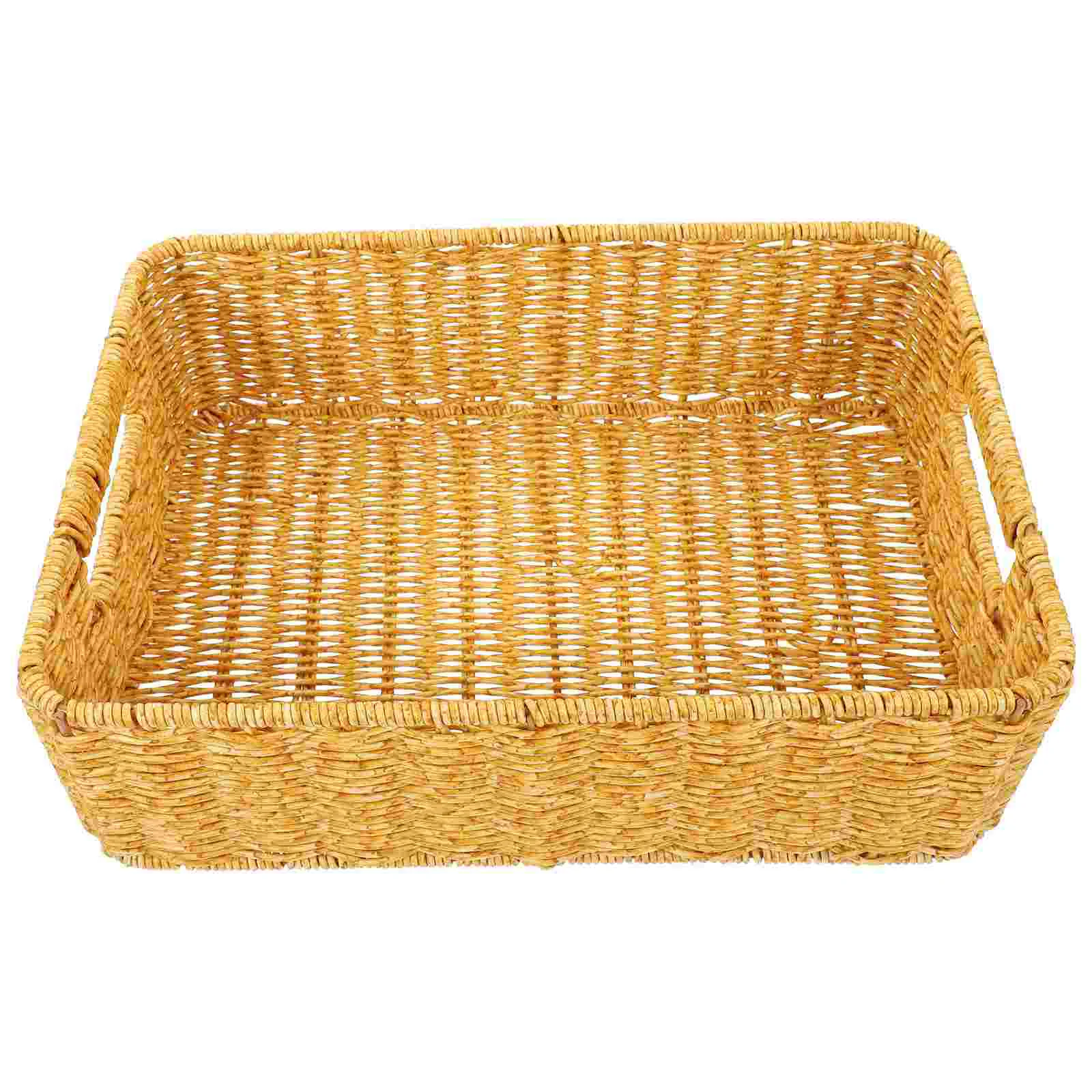 

Basket Storage Woven Wicker Rattan Baskets Organizer Bins Box Bin Fruit Bread Holder Paper Toilettea Hampershelf Rectangular