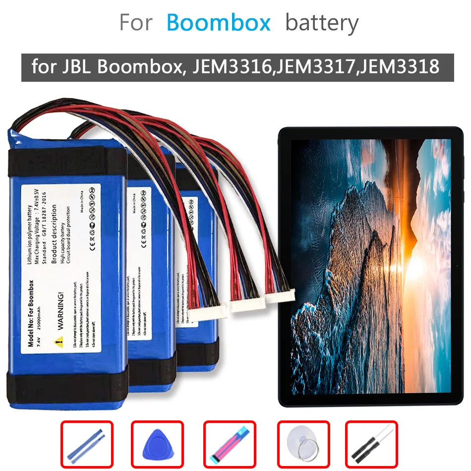 

Аккумулятор GSP0931134 01 25000 мАч для JBL Boombox, JEM3316,JEM3317,JEM3318