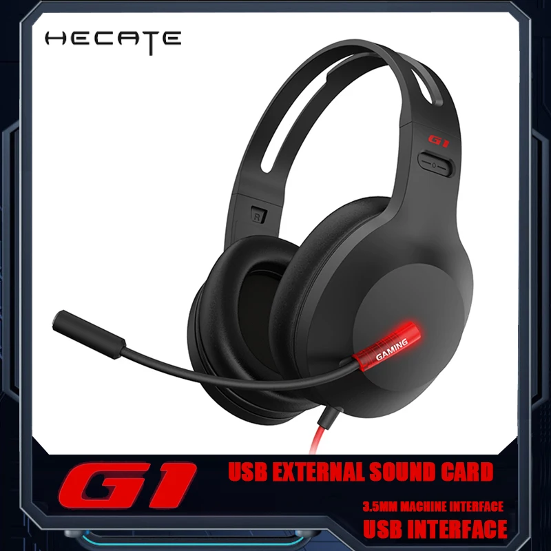 

HECATE G1/G1 USB стандартная звуковая карта игровая гарнитура 40 мм драйверы чувствительность микрофон светодиодное освещение эргономичный дизайн для игр