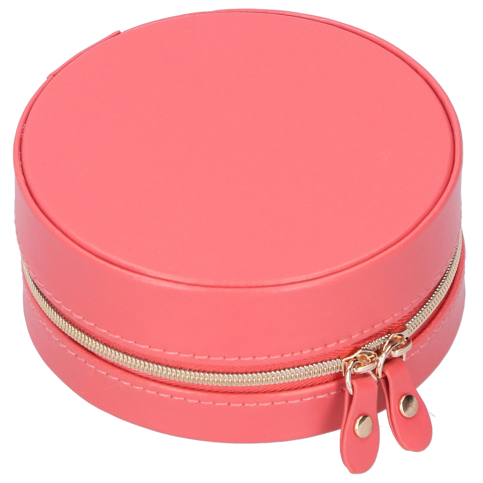 

Round Portable Jewelry Box Organizer Display Storage Case for Rings Earrings Necklace