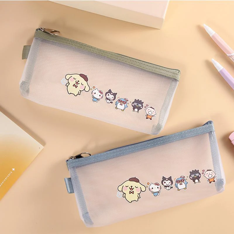 Прозрачный чехол-карандаш Sanrio с мультяшным рисунком нейлоновая сетка трехмерная