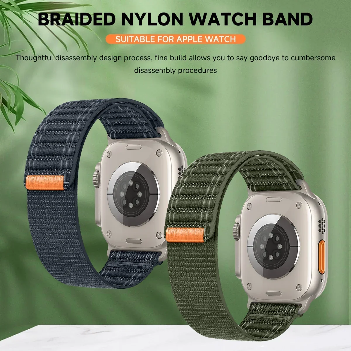 Нейлоновый ремешок-петля для Apple Watch Strap Ultra 2 49 мм 46 45 44 42 Браслет Iwatch Series 10 9 8 7 6 SE 5 4 3