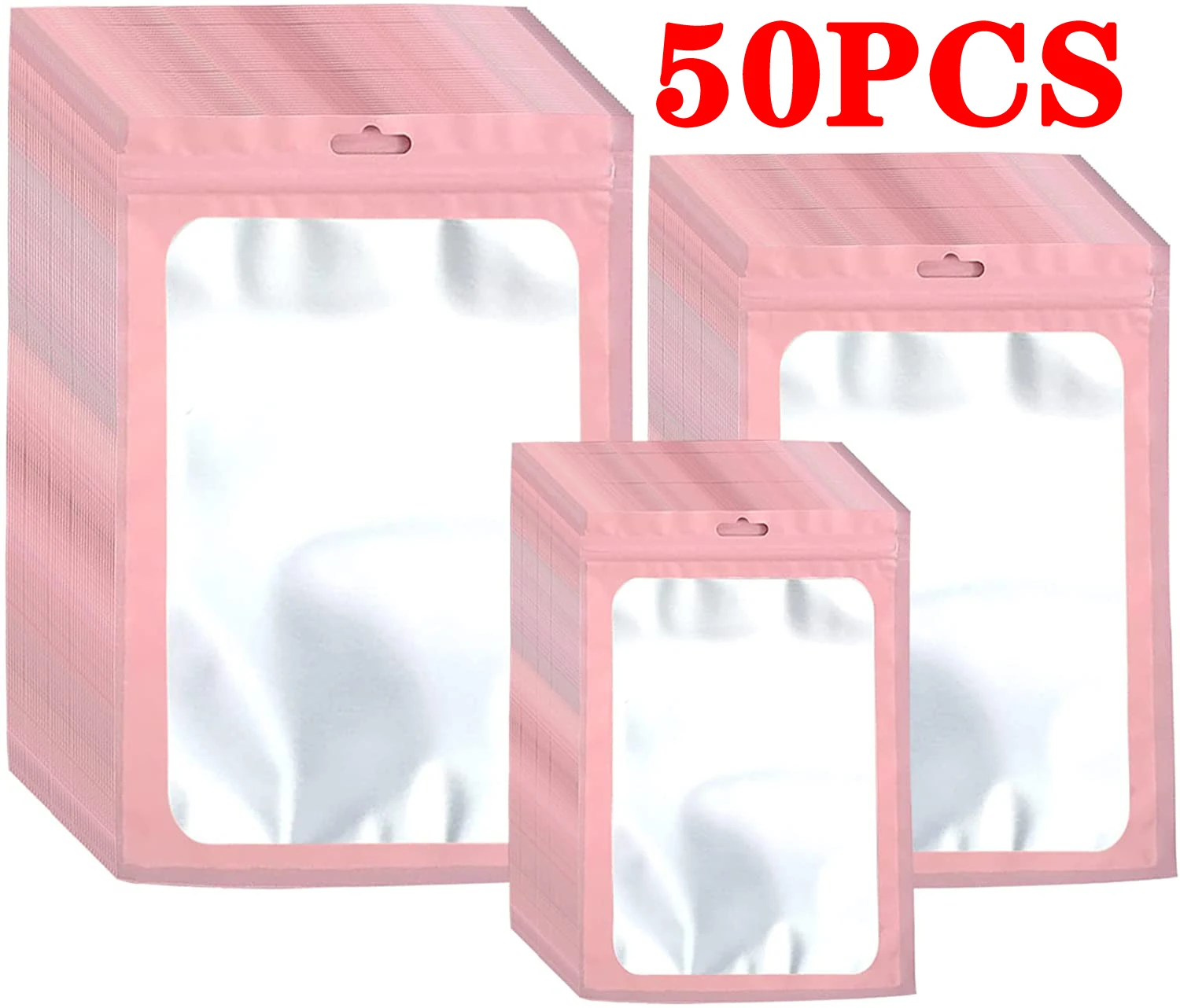 

Smell Proof Mylar Bags Resealable Odor Proof Bags Holographic Packaging Pouch Bag With Clear Window For Food jewelry organizer