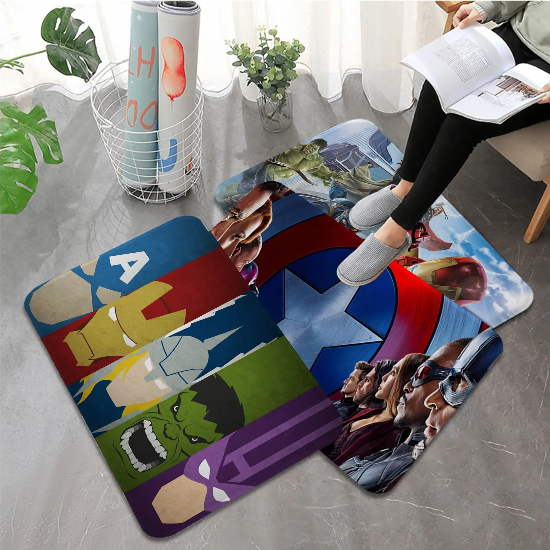 

Disney Avengers Infinity War Hallway Carpet Cheaper Anti-slip Modern Living Room Balcony Printed Bedside Area Rugs