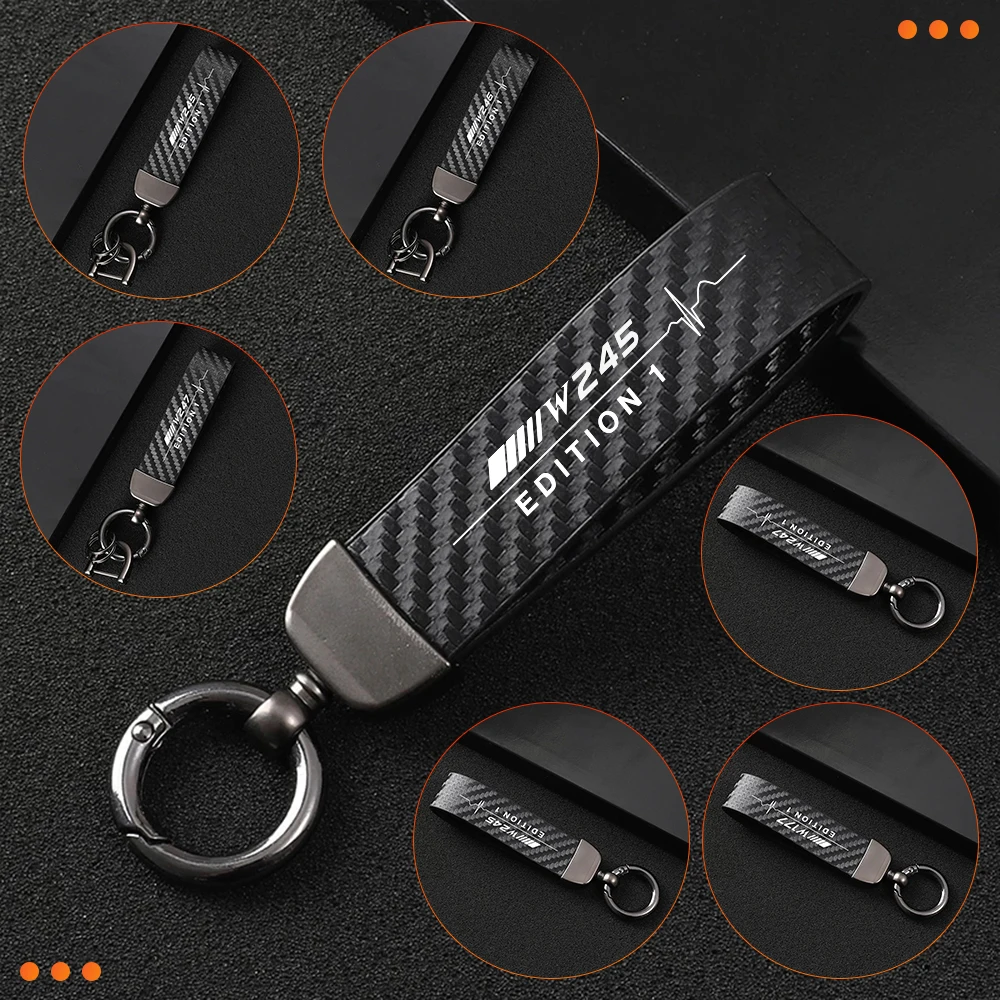 

For Mercedes Benz Edition 1 B-Class W245 W246 W247 Spare Parts Carbon Fiber Striped Auto Key Rope Strap Car Keyrings Accessories
