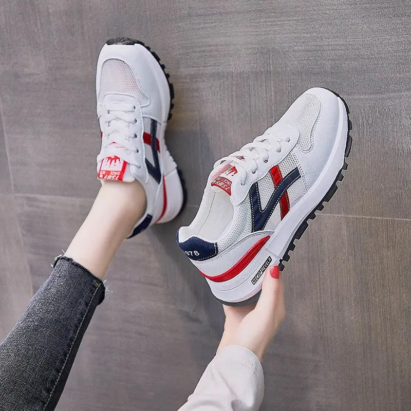 

Women Sneakers 2023 Summer Fashion Womens Platform Sports Shoes Mesh Sneakers Breathable Casual Large Size 35-44 Trave Shoes