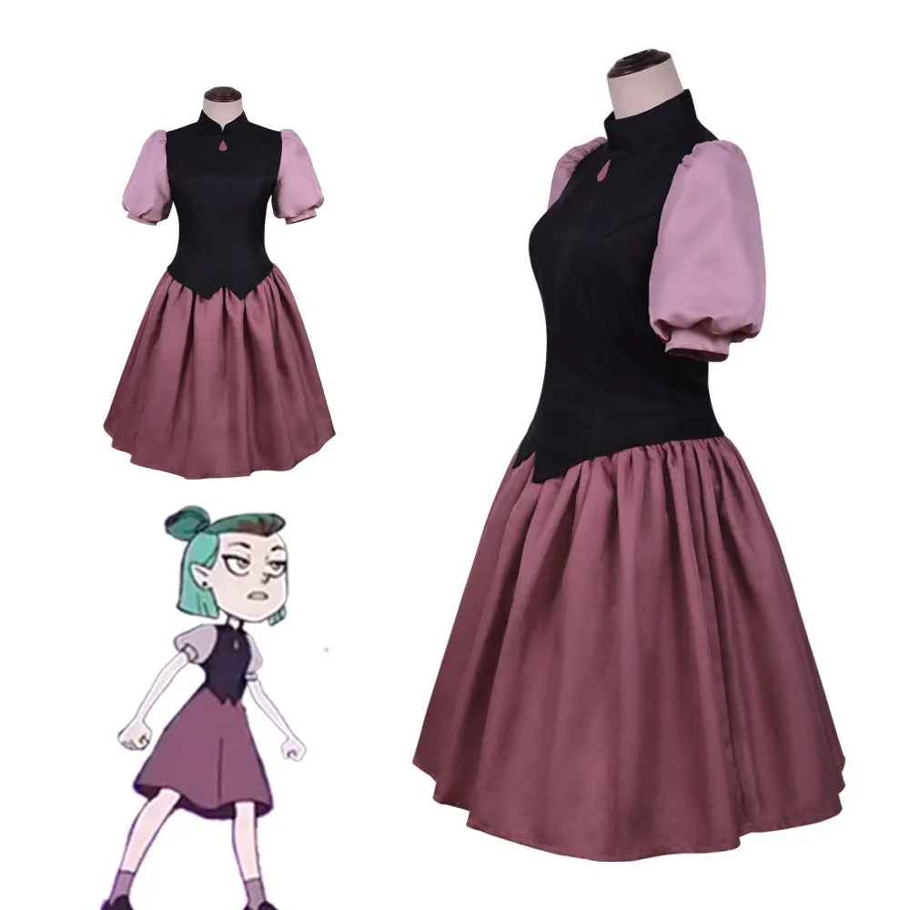 

Rose Nokia Amity Costume Cosplay Anime The Owl House Cos Suit Adult Unisex Halloween Masquerade Party Performance Stage Prop Set