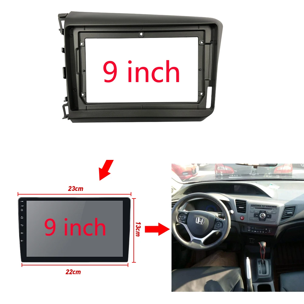 

Автомобильный радиоприемник для HONDA CIVIC 2012, 9 дюймов, комплект для приборной панели, установка, рамка, стереопанель, головное устройство, левы...