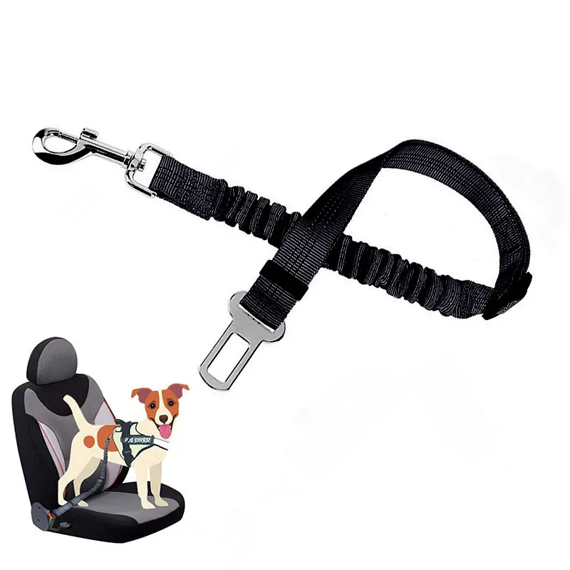 

Pet Seatbelt Dog Seat Belt Car Leash Adjustable Elastic Bungee Buffer Heavy Duty Nylon Reflective Pet Safety Tether