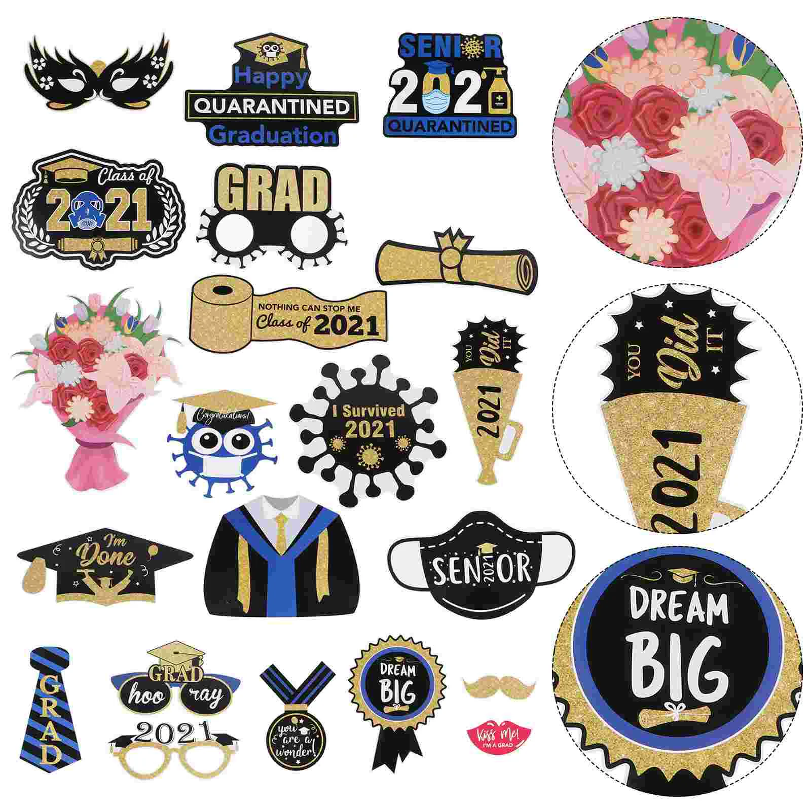 

1 Set Various Multipurpose Exquisite Creative Paper Decors Photo Props for Graduates