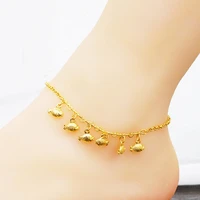 girls lady anklet foot chain summer beach jewelry on the leg 18k yellow gold filled heart peanut woman anklets lovely fish gift