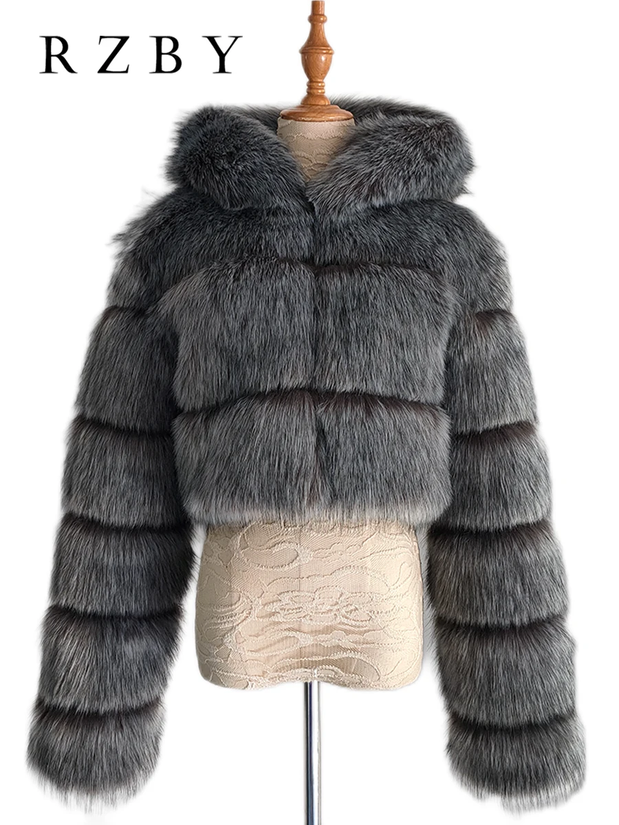 8XL Mink Casacos De Inverno Feminino Faux Fur Coat Fluffy пальто женское зимнее Fashion Hooded Jaqueta Feminina Inverno RZBY2176