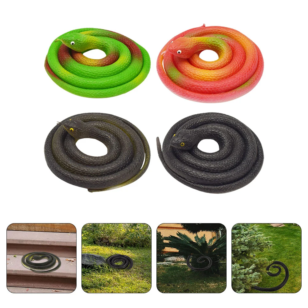 

4Pcs Flexible Scary Children Simulated Snake Toys Realistic Snake Snake For Children for Children Party Toddlers