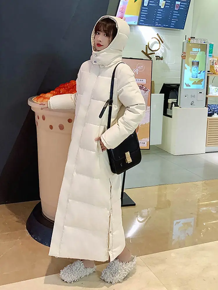 2022 New X-long Hooded Parkas Fashion Winter Jacket Women Casual Thick Down Cotton Winter Coat Women Warm Outwear